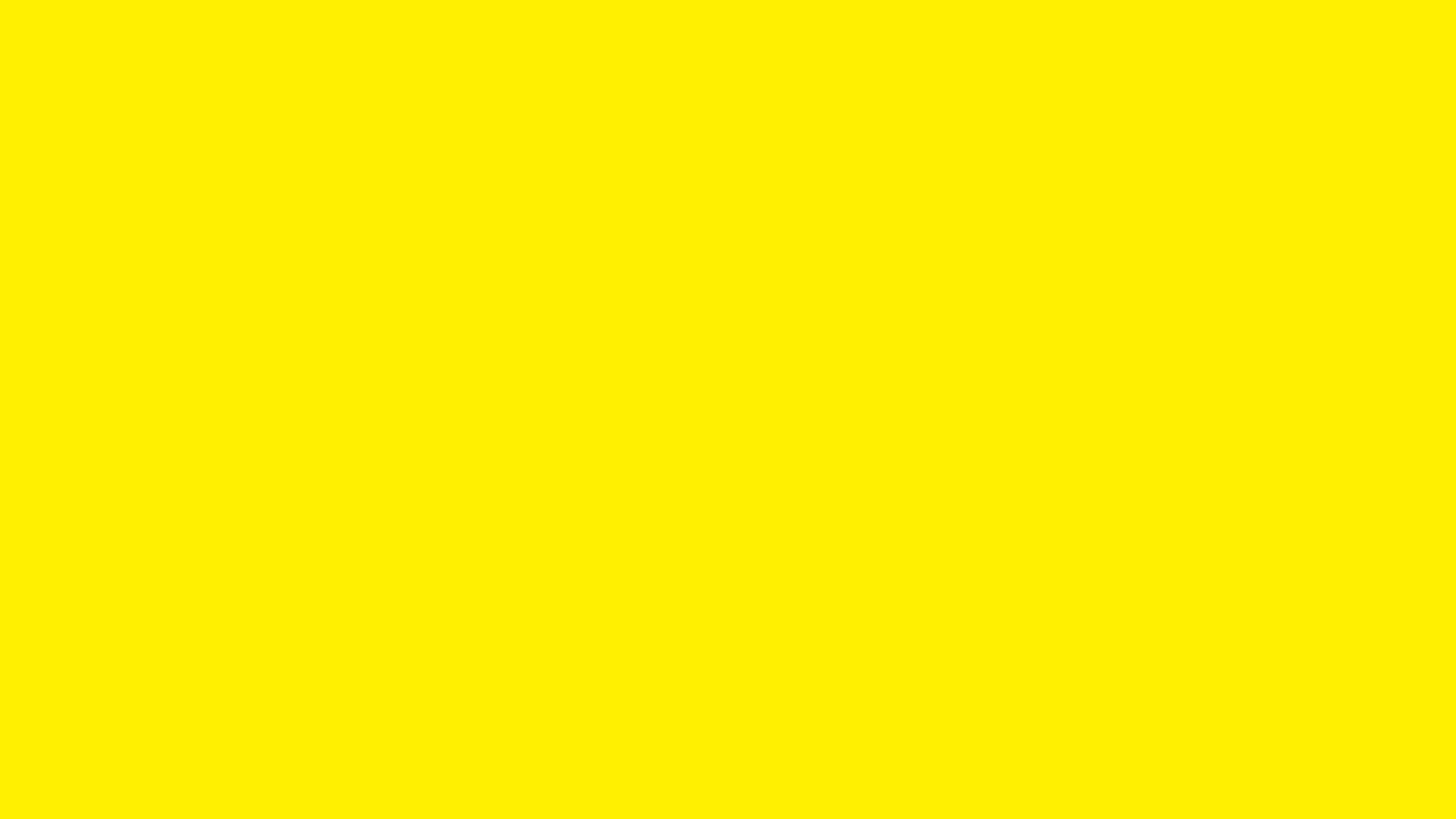 Solid canary yellow background 2560x1440, hex #FFEF00
