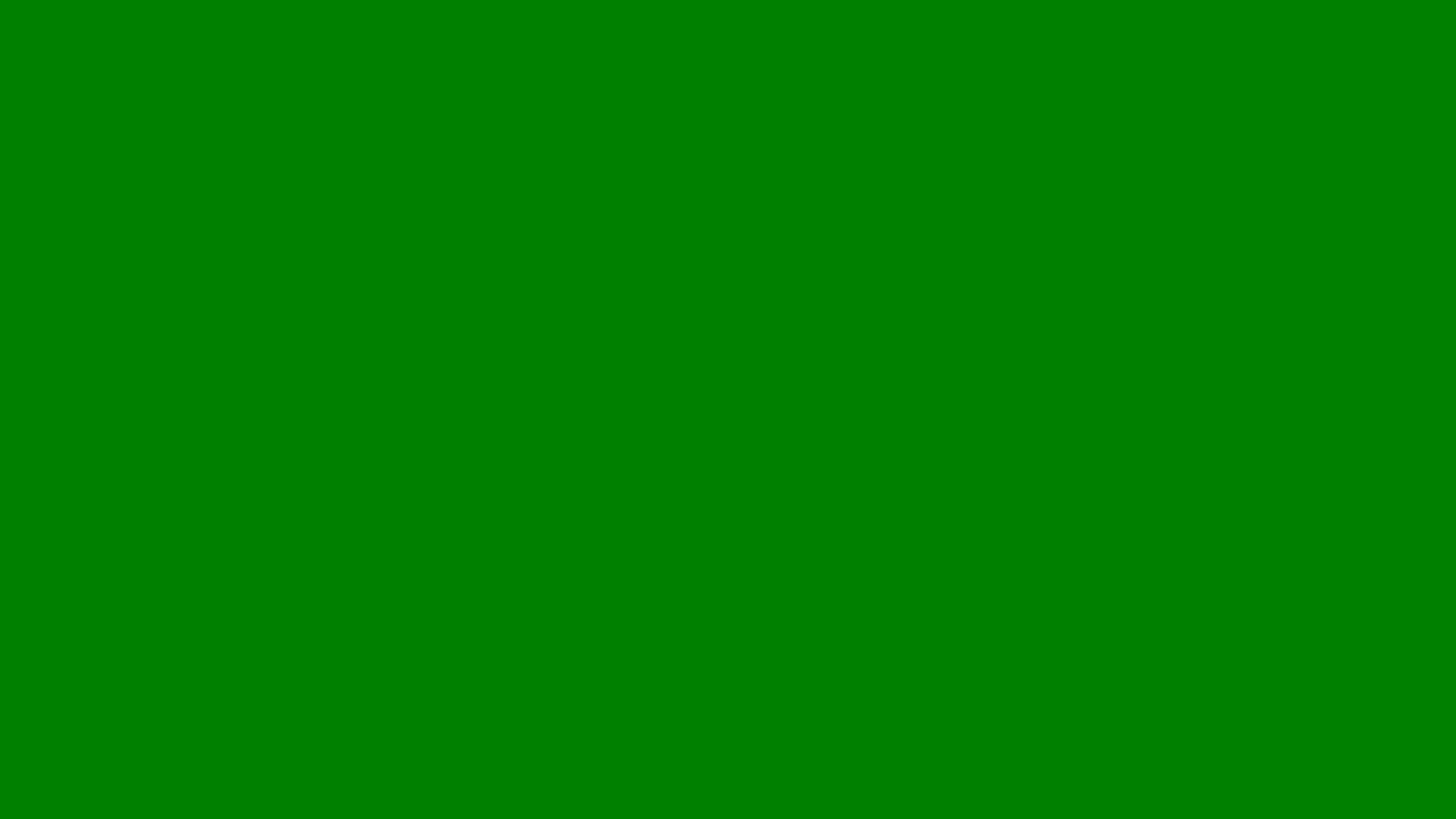 Solid green background 2560x1440, hex #008000