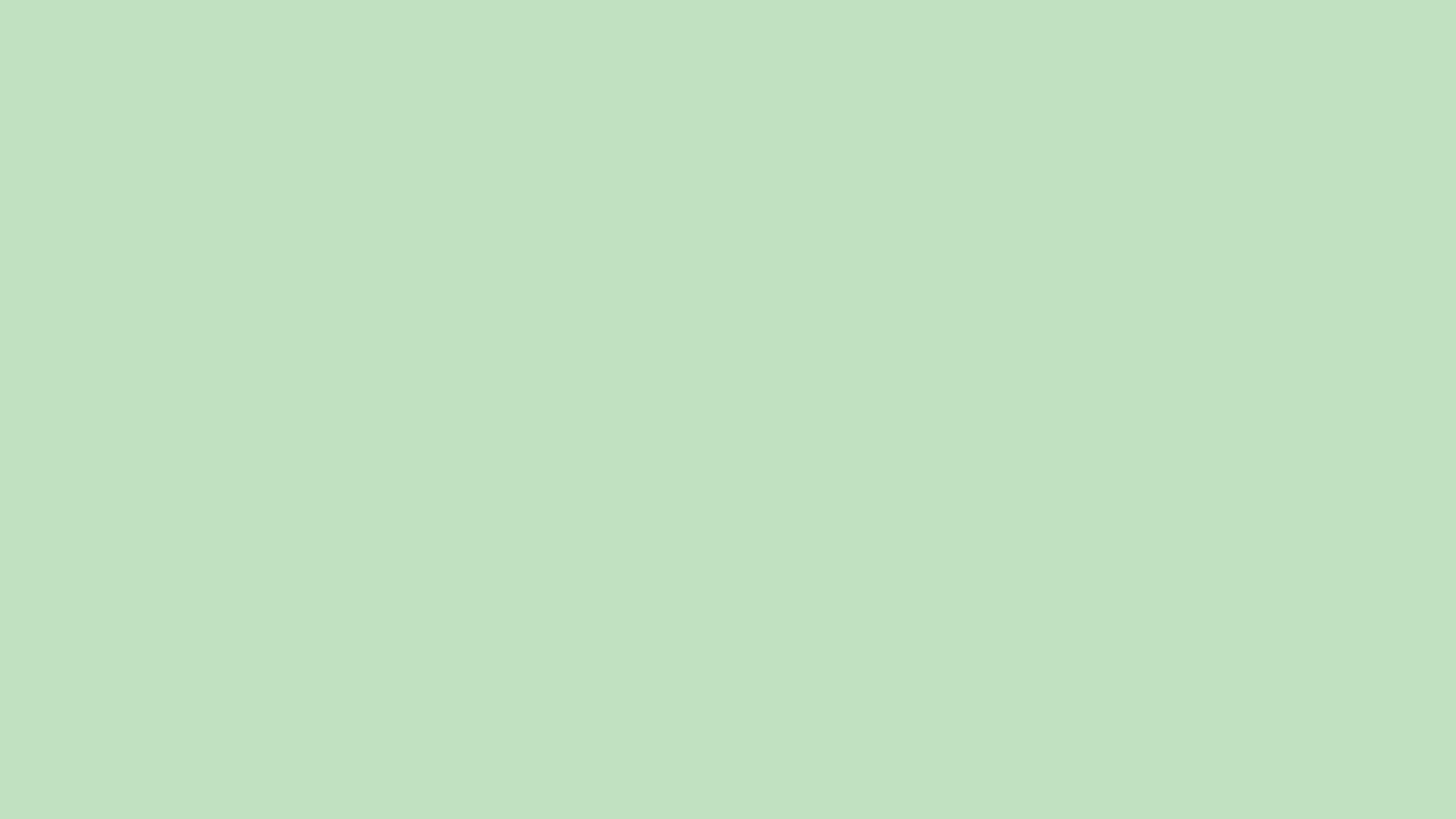 Solid pastel green background 2560x1440, hex #C1E1C1