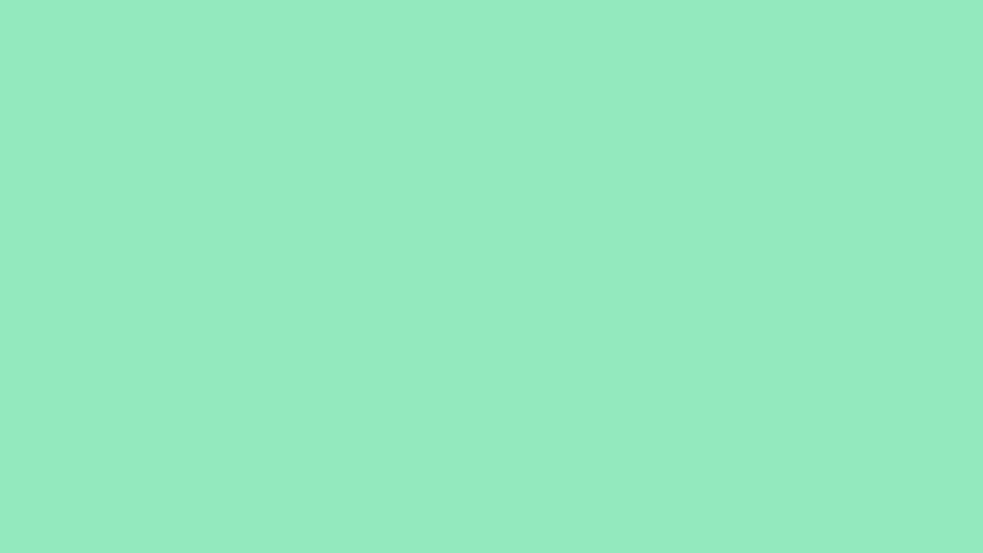Solid seafoam green background, hex #93E9BE, 1920x1080 HD wallpaper