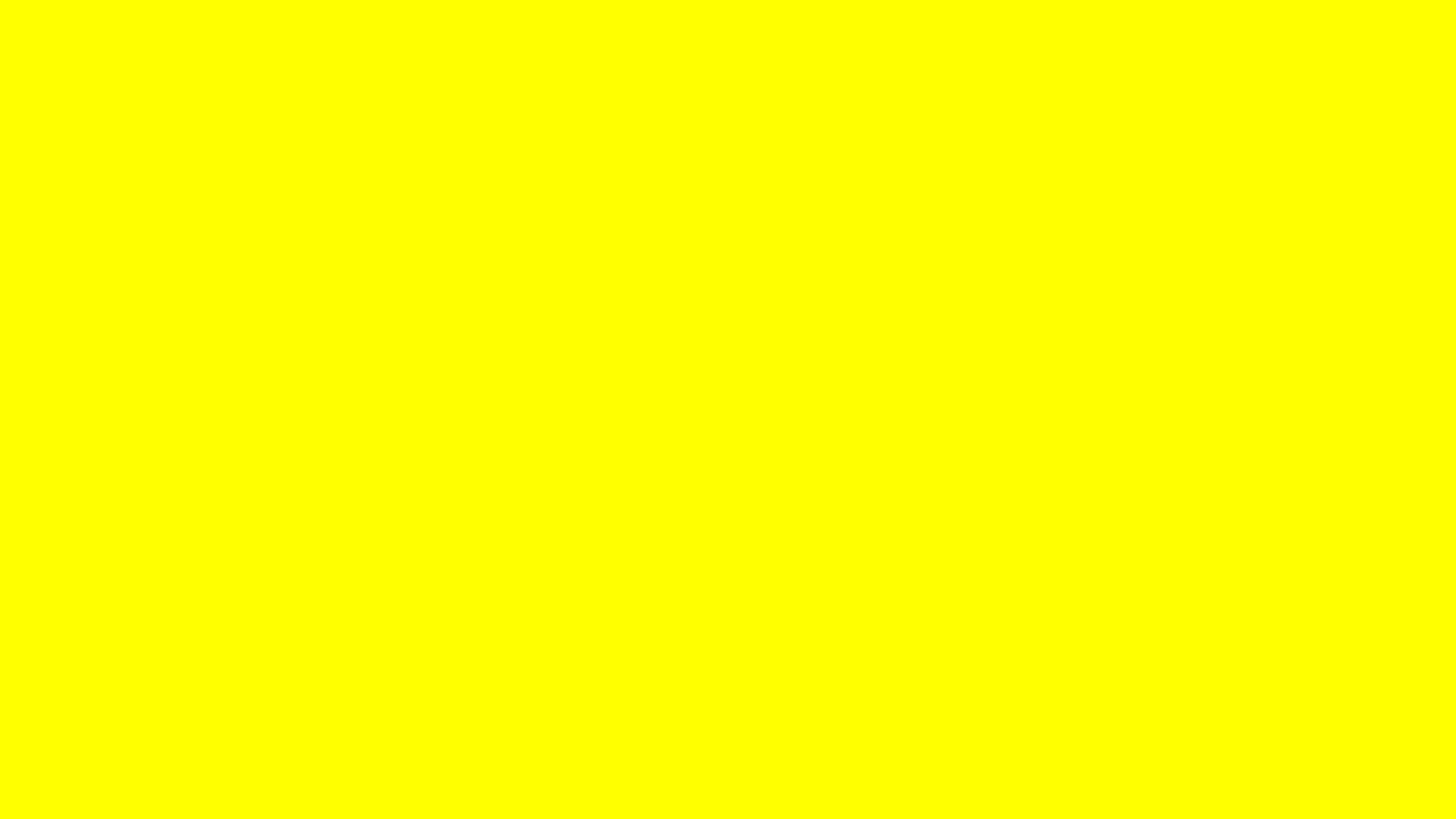 Solid yellow background 2560x1440, hex #FFFF00