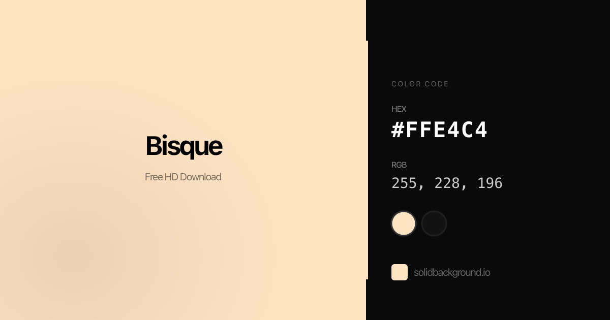 Solid Bisque Background #FFE4C4 - Free Download