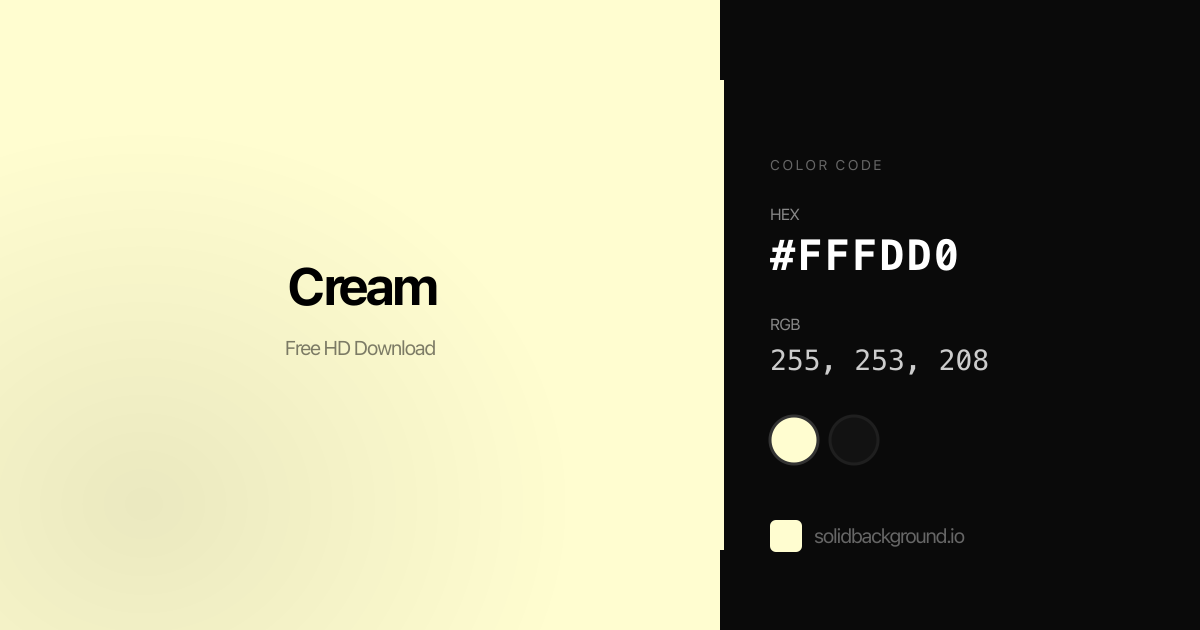 Solid Cream Background #FFFDD0 - Free Download