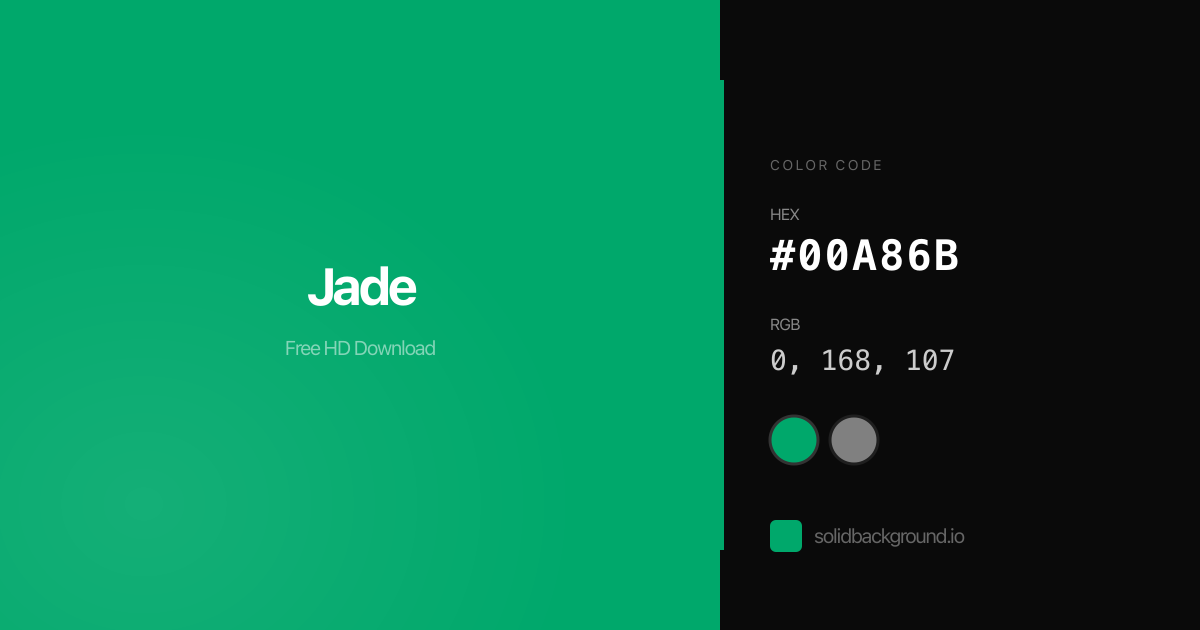 Solid Jade Background #00A86B - Free Download
